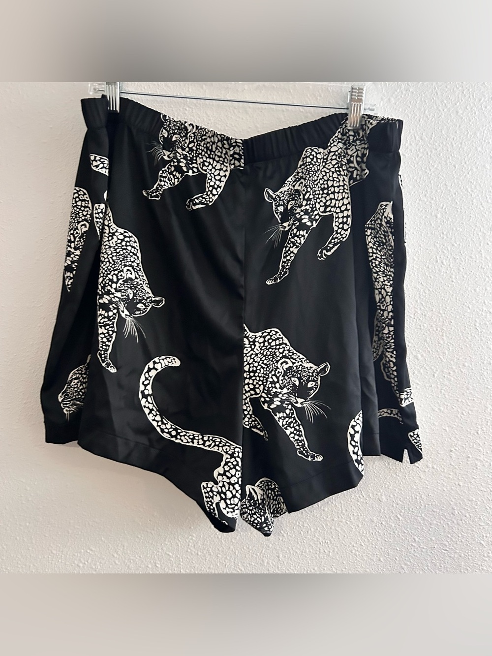 Victoria's Secret Black Shorts with White Leopard Motif